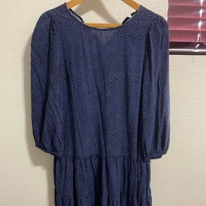 Gap Blue and Black polka dot Midi dress (M)